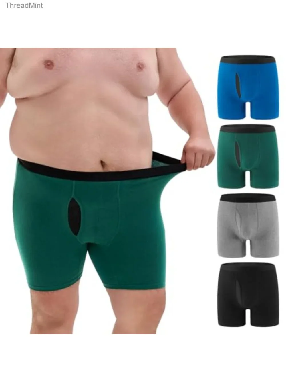 Men's Big & Tall Moisture Wicking Cotton Boxer Briefs 4-Pack